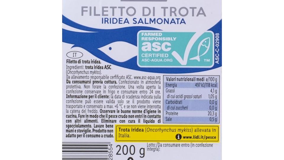 Filetto di Trota Iridea Salmonata