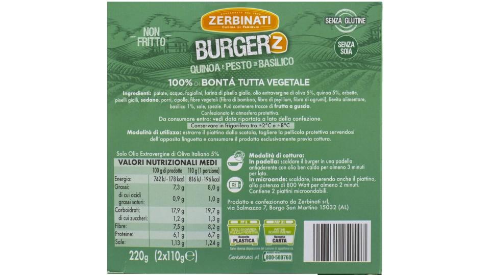 Burger'z Quinoa, Pesto e Basilico