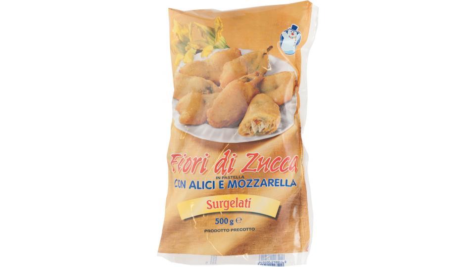 Fiori Zucca Pastellati Alici e Mozzarella