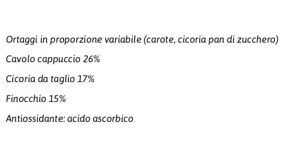 ...all'altro Contorno Finocchio, Cicorino e Cavolo Cappuccio