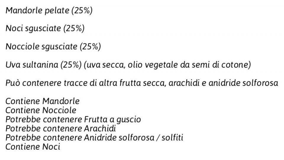 Mix di Frutta Secca Mandorle, Nocciole, Noci e Uvetta Sultanina