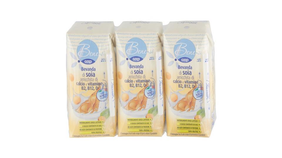 Bevanda di Soia Arricchita di Calcio e Vitamine B2, B12, d 3 x 200 Ml