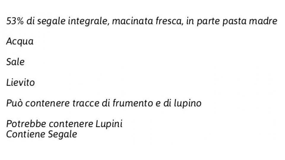 Pane di Segale Integrale al 100%