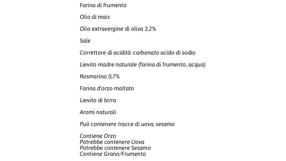 Crackers con Olio Extravergine di Oliva (3,2%) e Rosmarino