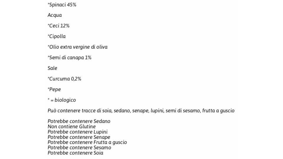 Bio Vellutata Spinaci & Semi di Canapa