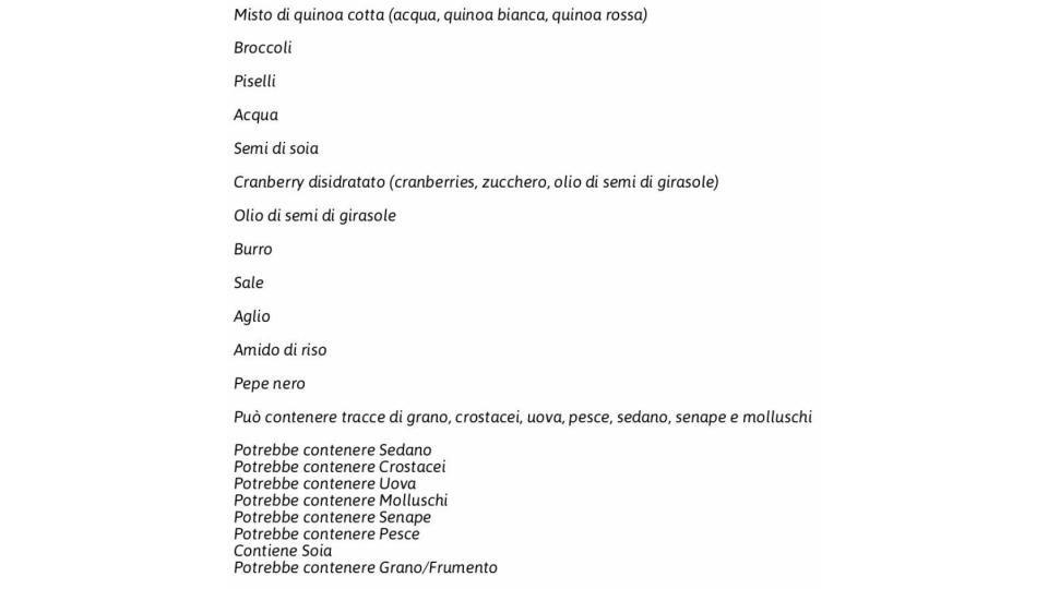 Pronti e Naturali Quinoa con Verdure, Semi di Soia e Cranberry