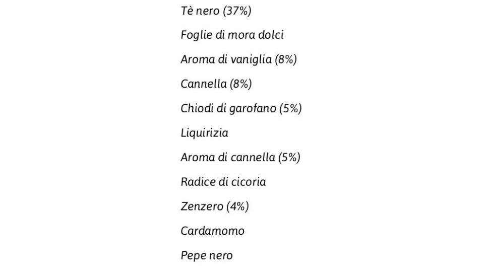 Vaniglia Cannella e Zenzero Tè Nero Spaziato