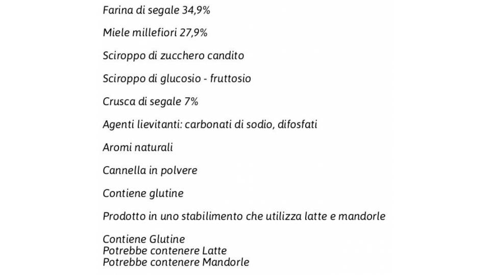 Nutrizione e Fibre Pain d'épices con Miele, Segale e Crusca di Segale