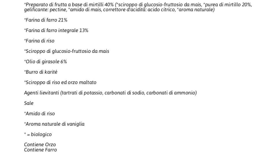 Bio Crostatina Mirtillo Farro