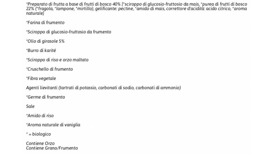 Bio Crostatina Frutti di Bosco Integrale