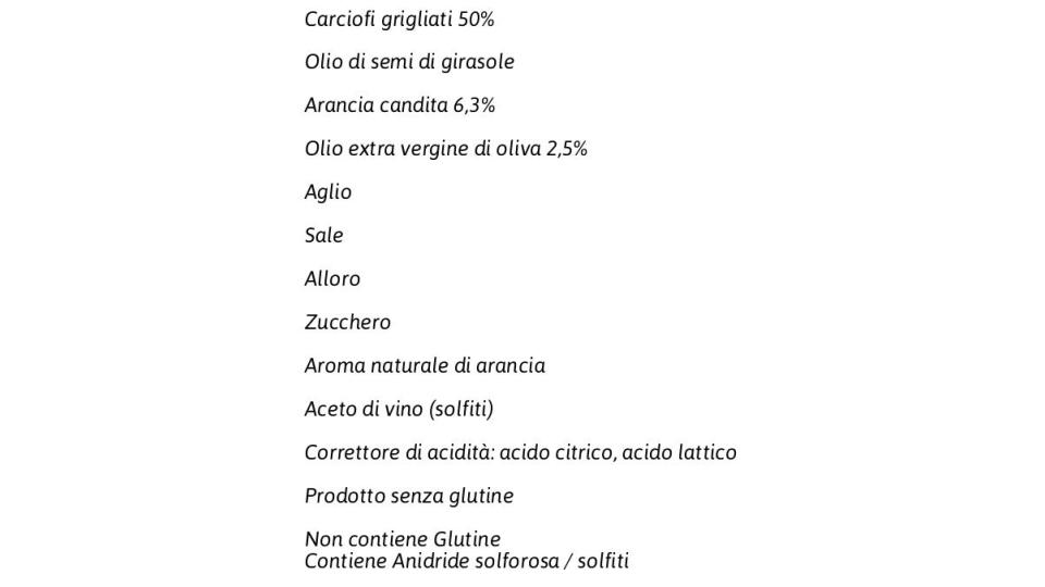 Me-li-mangio per Aperitivo Carciofini Grigliati con Arancia Candita Sottolio