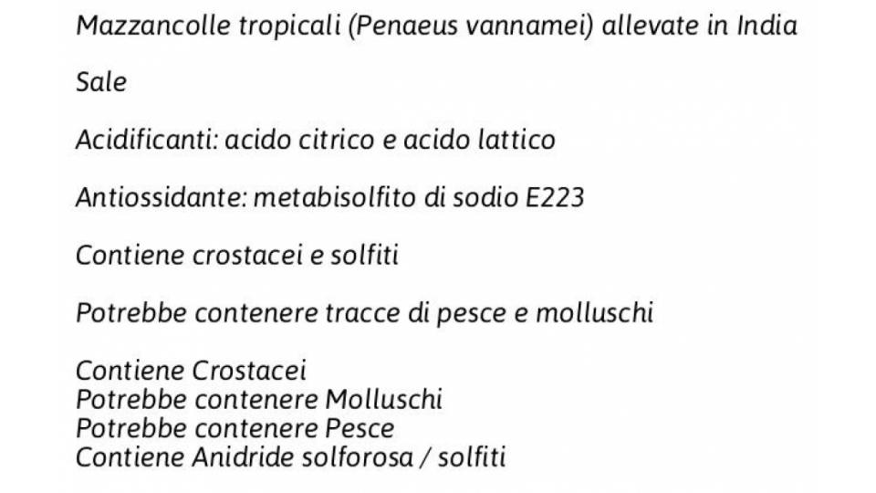 Mazzancolla Tropicale 30/40 Precotta Pf