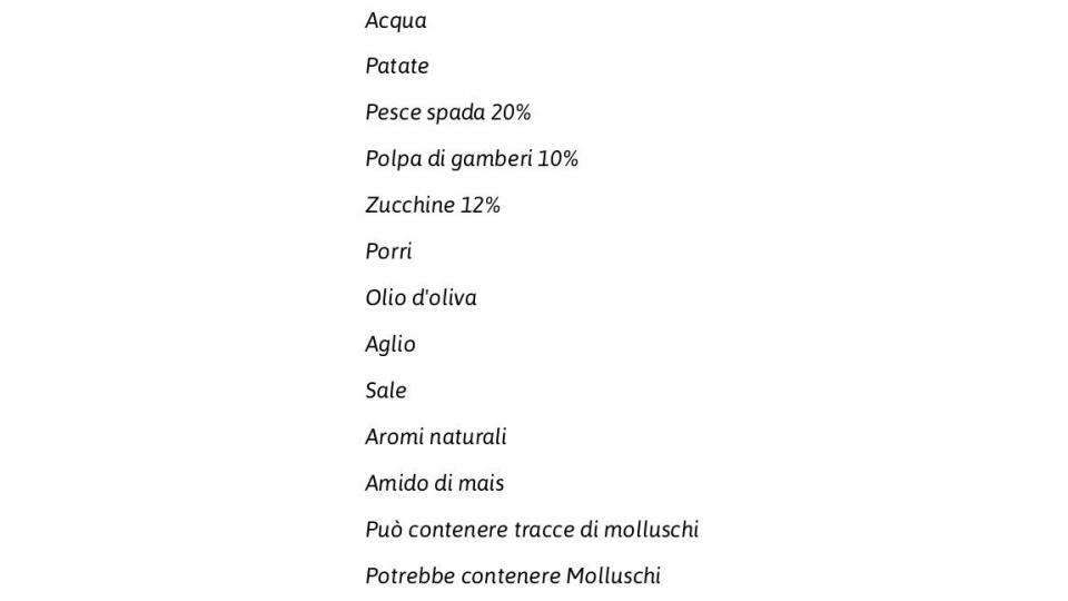 Crema Estiva di Zucchine con Pesce Spada e Gamberi