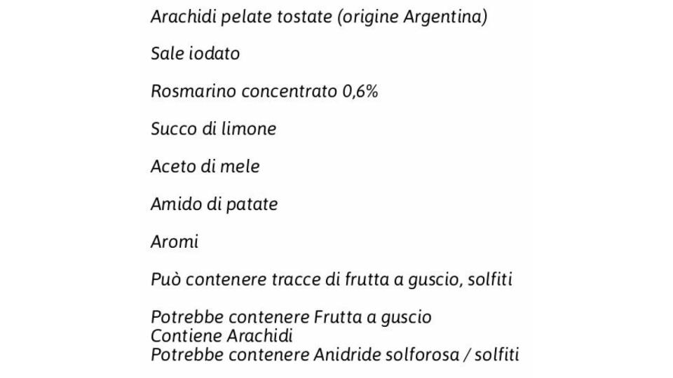 Arachidi Pelate Tostate Non Fritte con Rosmarino