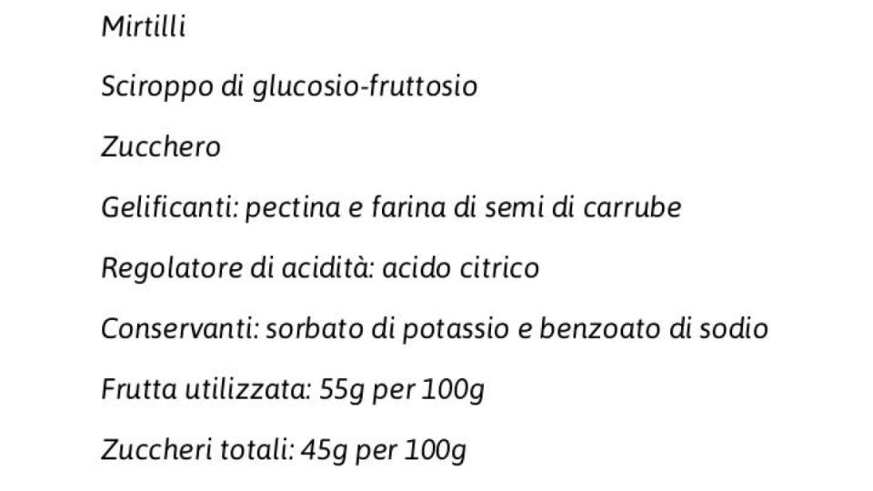 Mirtillo Confettura di Frutta al Mirtillo