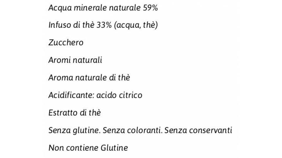 Bevanda Analcolica di THÈ NERO in Acqua Minerale Naturale