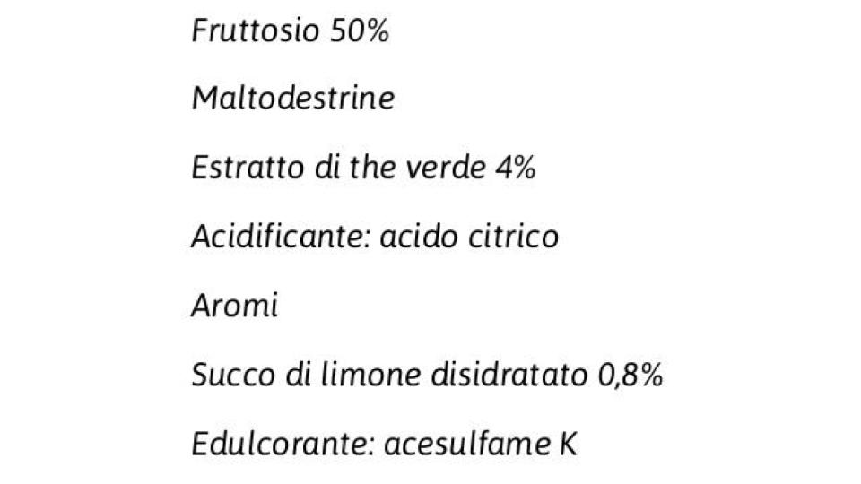 Tè Verde al Limone Istantaneo con Fruttosio a Ridotto Contenuto Calorico