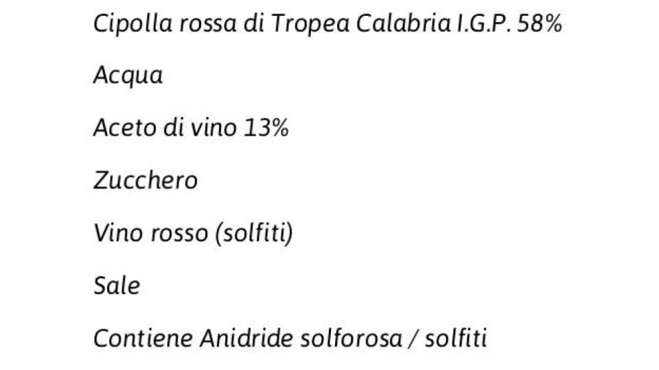 Cipolle Rosse a Base di "cipolla Rossa di Tropea Calabria I.G.P."