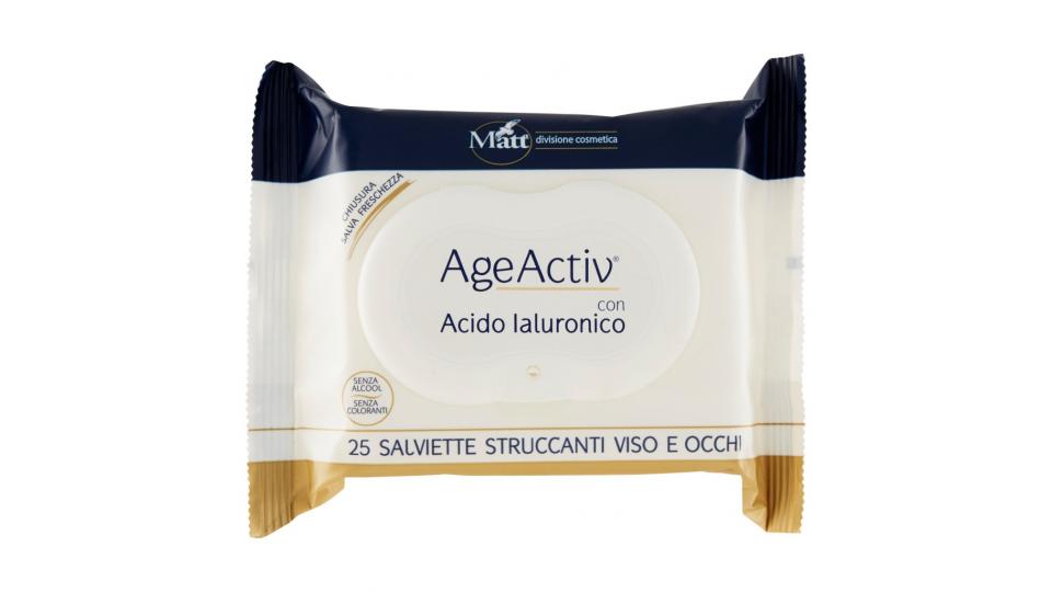 Ageactiv 25 Salviette Struccanti Viso e Occhi