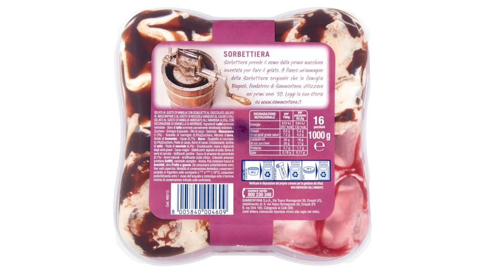 Sorbettiera Stracciatella, Mascarpone, Nocciolato, Spagnola 1 Kg