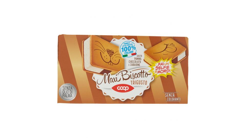 Maxi Biscotto Trigusto Gusto Panna, Cioccolato e Zabaione