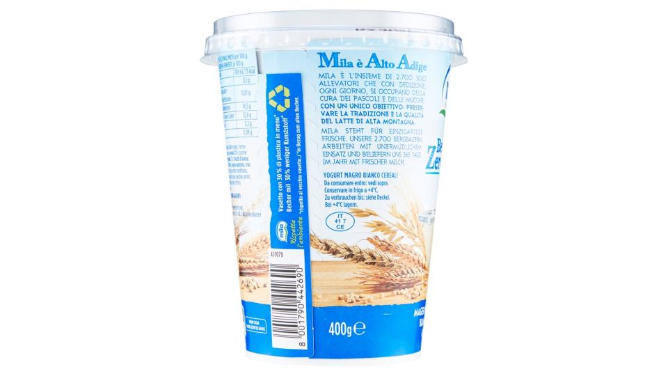 Benessere Zero Grassi Yogurt Magro Bianco Cereali