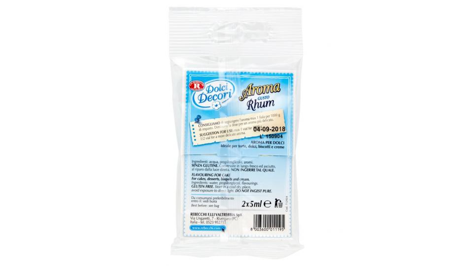 Dolci Decori Aroma Gusto Rhum 2 x 5 Ml