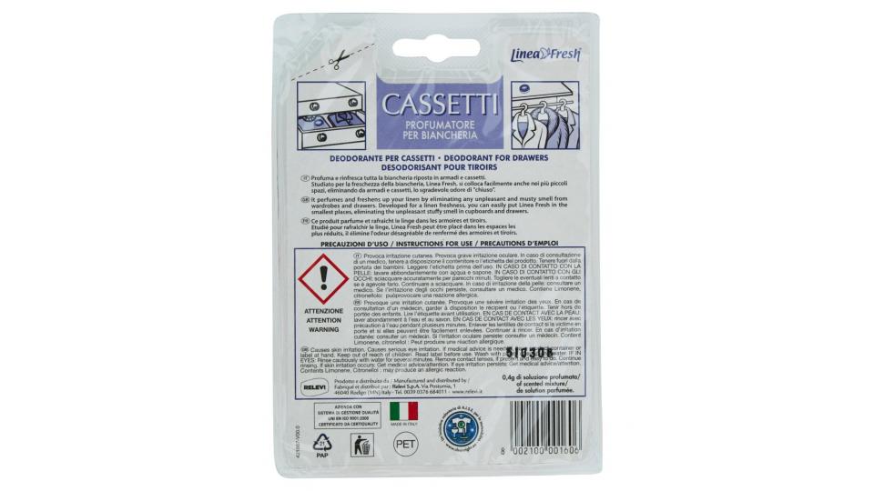 Linea Fresh Cassetti Profumatore per Biancheria Floreale