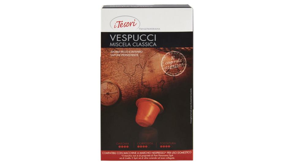 Vespucci Miscela Classica Capsule Caffè Compatibili con Macchine Nespresso*  (5,2g x 10)