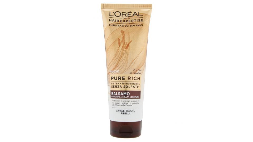 Hair Expertise Pure Rich Balsamo Capelli Secchi, Ribelli