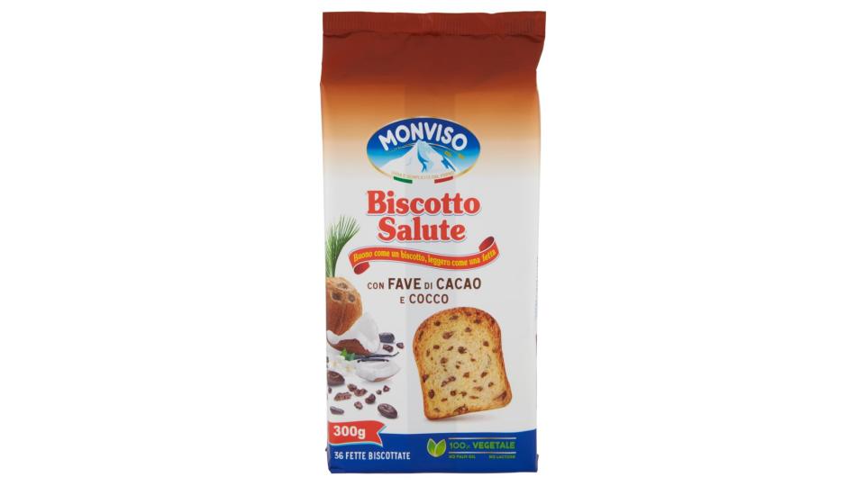 Biscotto Salute con Fave di Cacao e Cocco 36 Fette Biscottate