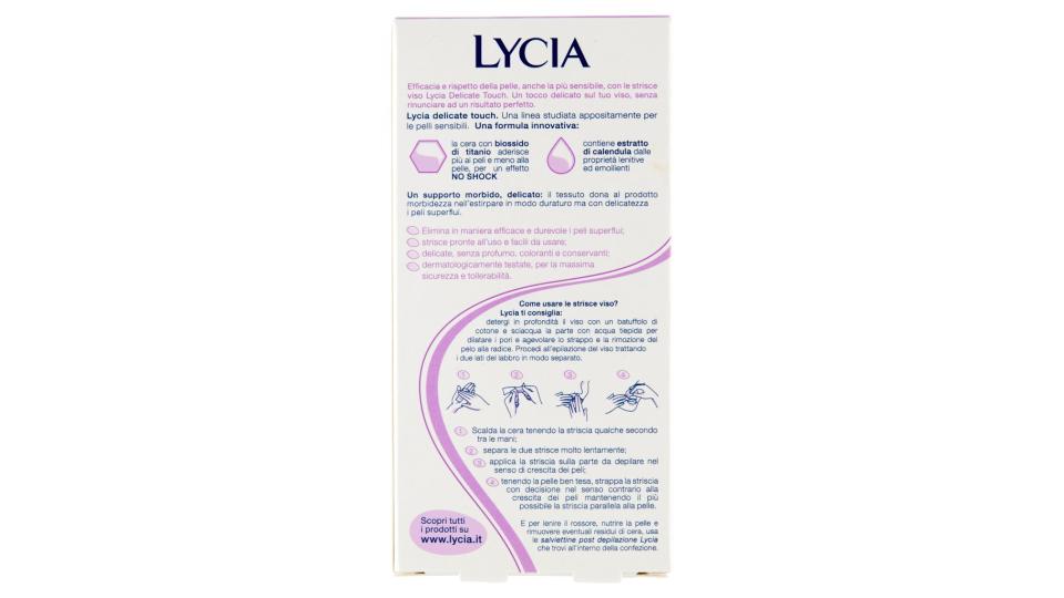 Delicate Touch 20 Strisce Depilatorie Pelli Sensibili Viso