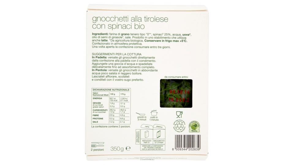 Bio Spätzle Gnocchetti alla Tirolese