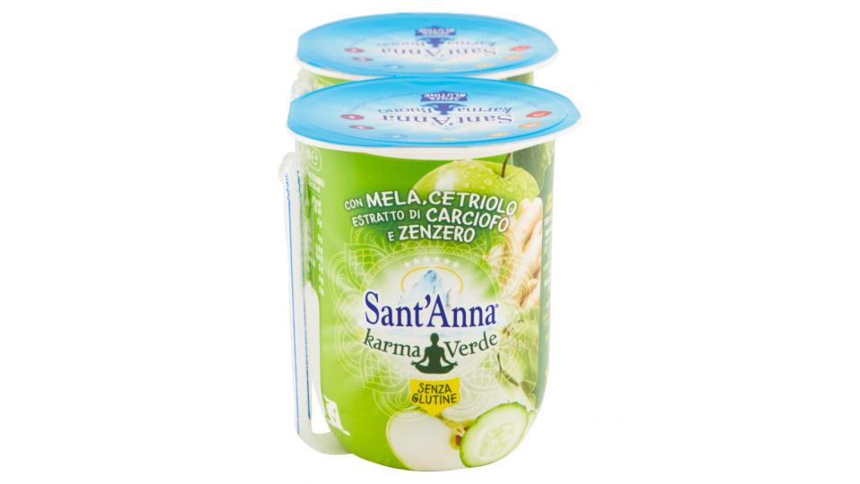 Sant'anna Karma Verde con Mela, Cetriolo Estratto di Carciofo e Zenzero 2 x 200 Ml