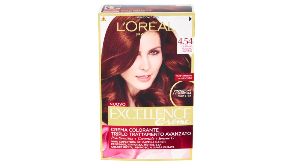 Excellence Creme Crema Colorante 4.54 Castano Mogano Ramato