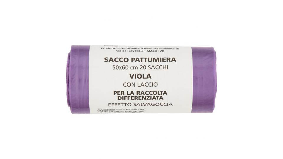 Sacco Pattumiera Viola per la Raccolta Differenziata 50x60 Cm 20 Pz