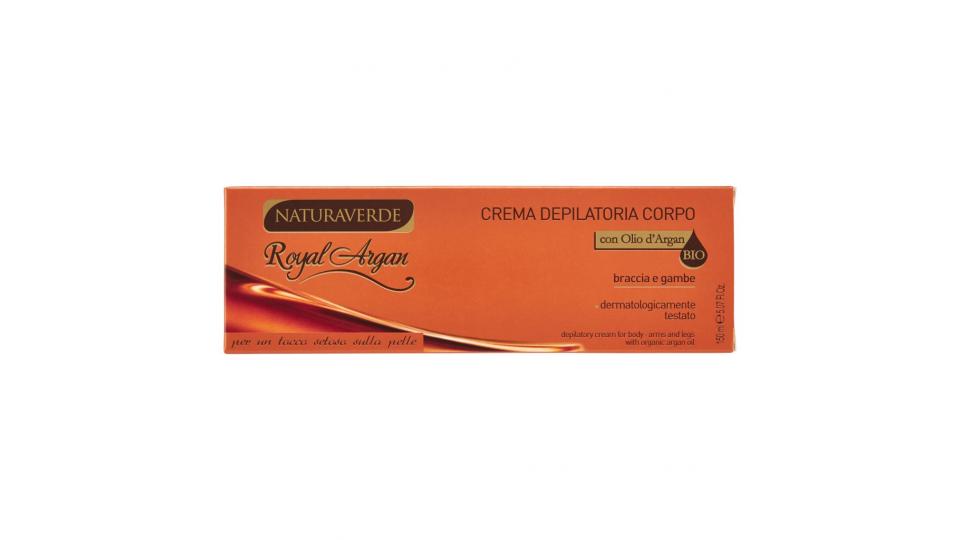 Royal Argan Crema Depilatoria Corpo con Olio d'Argan Bio Braccia e Gambe