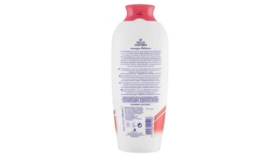 Essenza Italiana Bagno Profumante Addolcente Lampone e Mora del Trentino 500+250 Ml