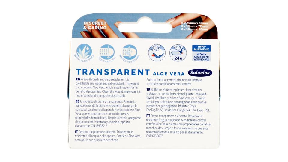 Transparent Aloe Vera 20 Pz