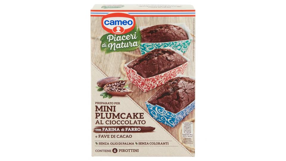 Piaceri di Natura Preparato per Mini Plumcake al Cioccolato, Farina di Farro, Fave Cacao