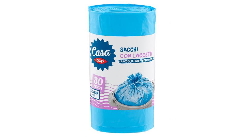 Sacchi con Laccetti Raccolta Indifferenziata 50x60 Cm 30 Pz