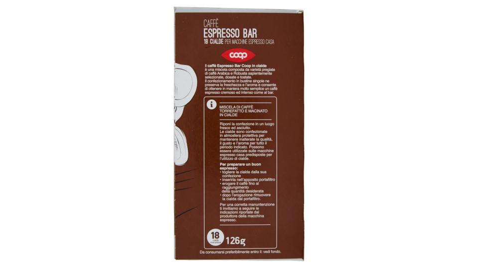 Caffè Espresso Bar 18 Cialde Monodose  per Macchine Espresso Casa