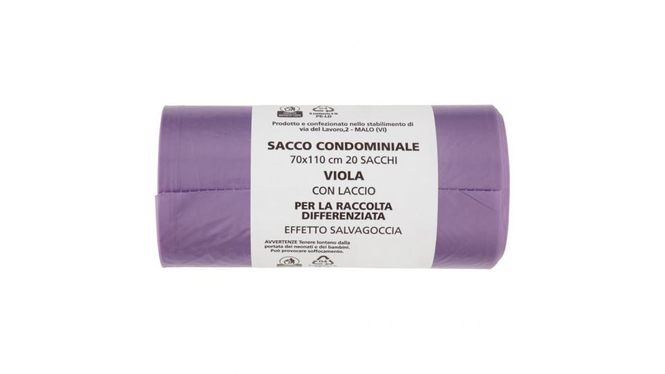 Sacco Condominiale Viola per la Raccolta Differenziata 20 Pz