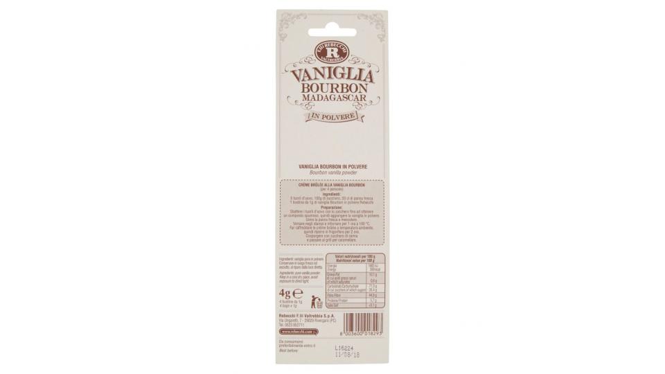 Pasticceria Creativa Vaniglia Bourbon Madagascar in Polvere 4 x 1 g