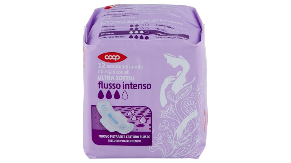 Assorbenti Lunghi Ripiegati con Ali Ultra Sottili Flusso Intenso 12 Pz