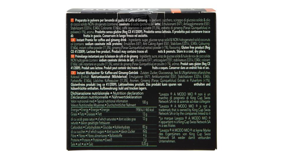 Ginseng Coffee Capsule Compatibili Lavazza* a Modo Mio* 10 x 6,5 g