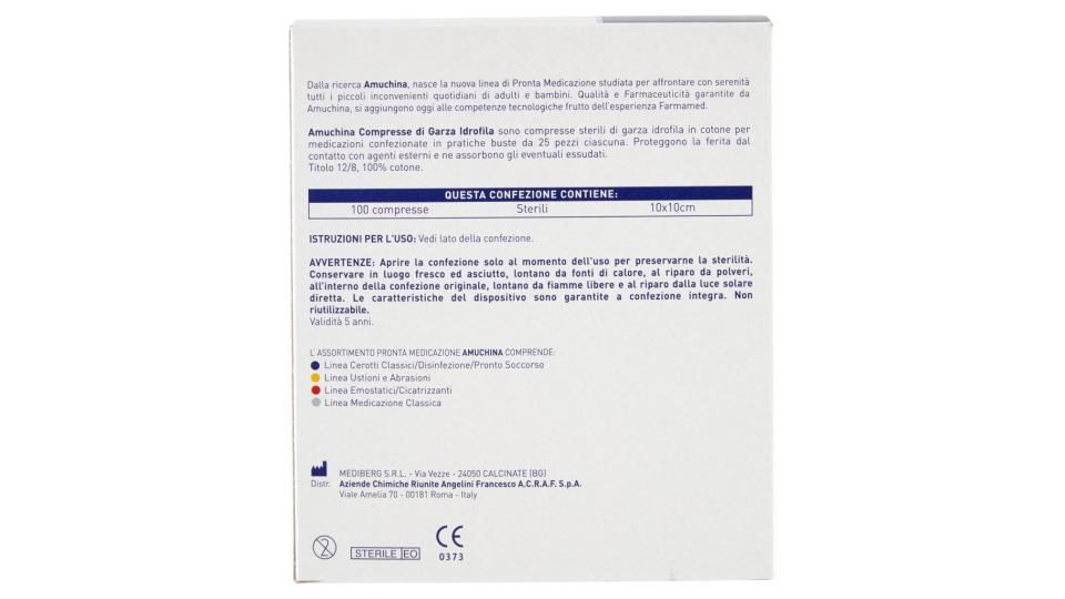 Compresse Garza Idrofila 100 Compresse Formato 10 x 10 Cm