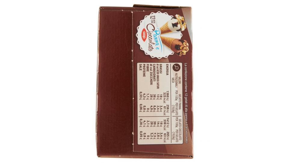 12 Mini Coni Panna e Cioccolato 12 x 18,8 g