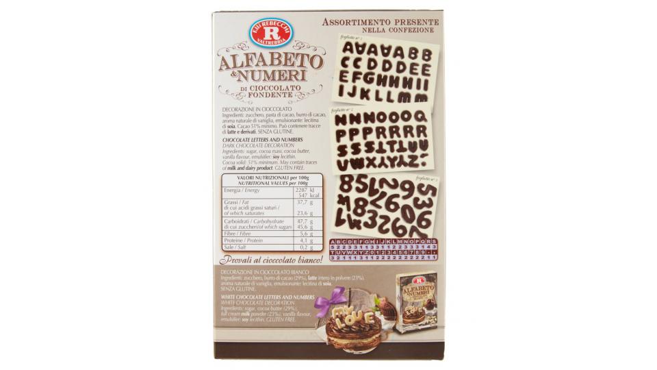 Pasticceria Creativa Alfabeto & Numeri di Cioccolato Fondente