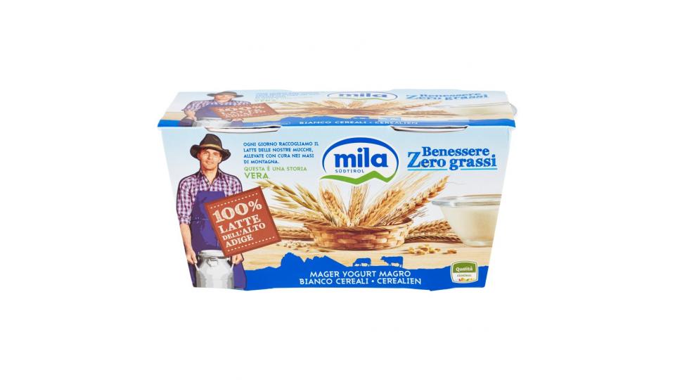 Benessere Zero Grassi Yogurt Magro Bianco Cereali 2 x 125 g